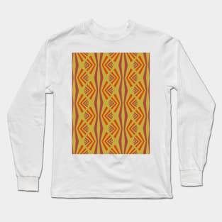 Art Deco shapes Vintage Pattern  Gold Long Sleeve T-Shirt